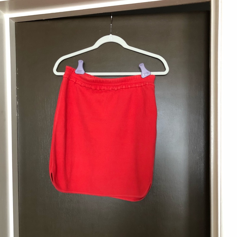 J Crew Waffle Knit Skirt in Coral